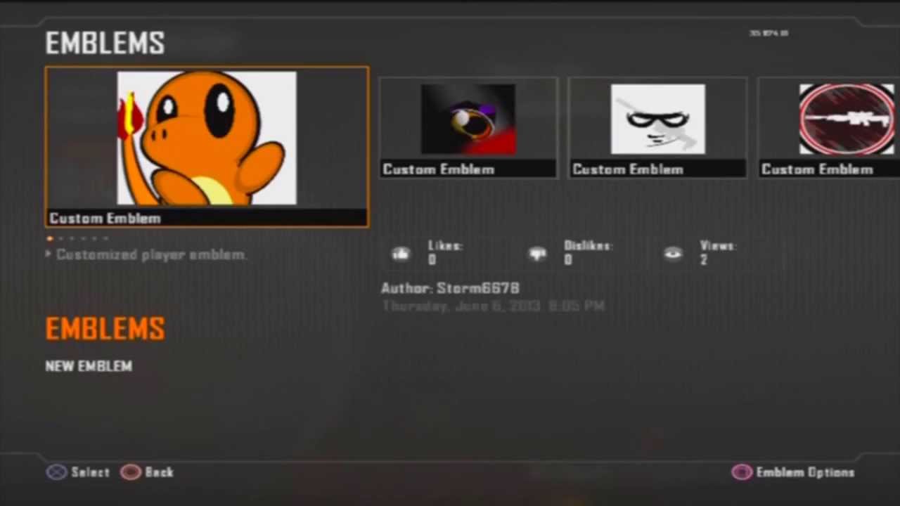 Cute Charmander BO2 Emblem tutorial - YouTube