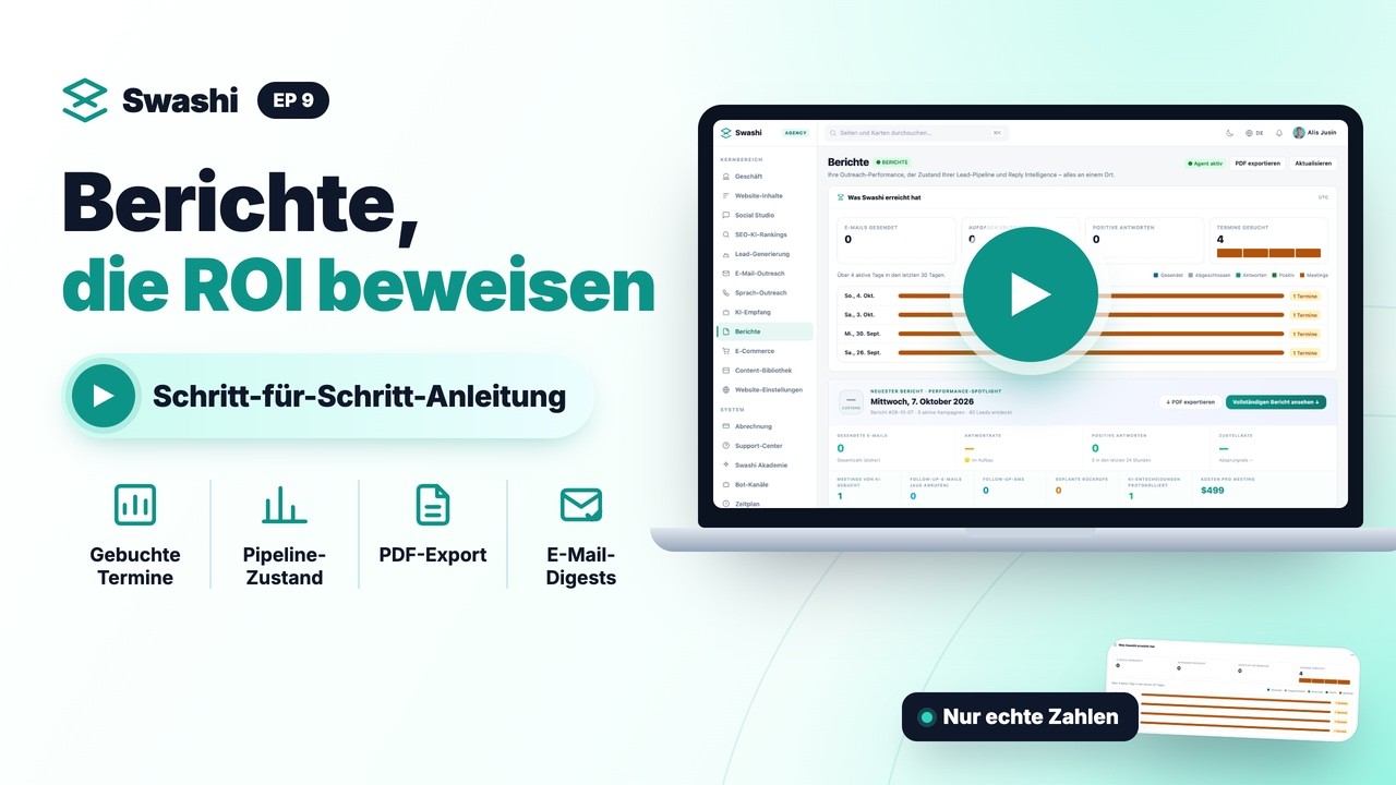 So erstellen Sie Berichte mit Swashi