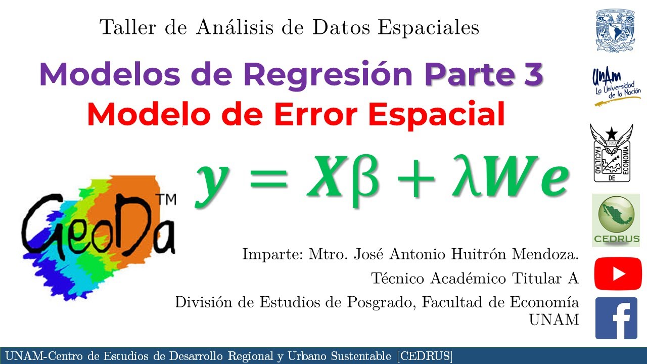 Taller de Análisis de Datos Espaciales. Modelo Error Espacial con GeoDa -  YouTube