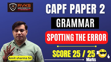 CAPF Paper 2 Grammar classes | Error Detection And Correction | Spotting Errors | Rules/Concepts