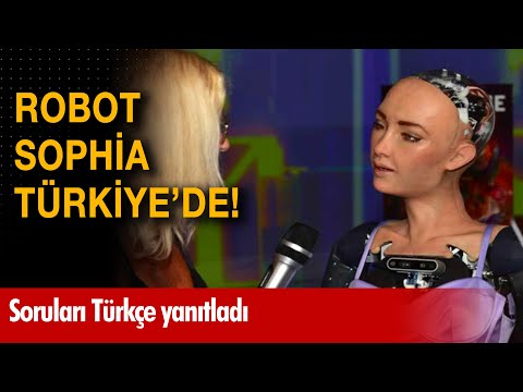 Dünya'da vatandaşlık alan ilk insansı robot Sophia Türkiye'de! Sorulara Türkçe yanıt verdi