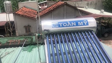 Lắp Máy nước nóng năng lượng mặt trời Toàn Mỹ 140l Trên mái tôn An toàn