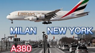 MILAN TO NEW YORK, A380 EMIRATES ECONOMY