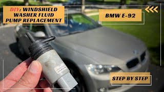 BMW Windshield Washer Fluid Pump Replacement - E90, E91, E92, E93