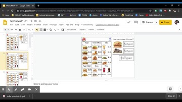 Directions: Menu Math