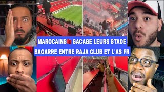 🚨 MAROC 🇲🇦 : bagarre GÉNÉRALE entre fans du Raja Club Athletic et AS FAR, le stade Abdellah détruit 