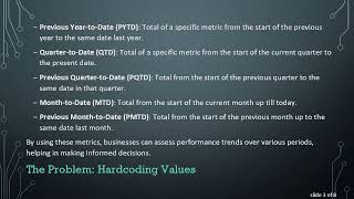 Effortlessly Calculate YTD, PYTD, QTD, PQTD, MTD, and PMTD in Oracle SQL