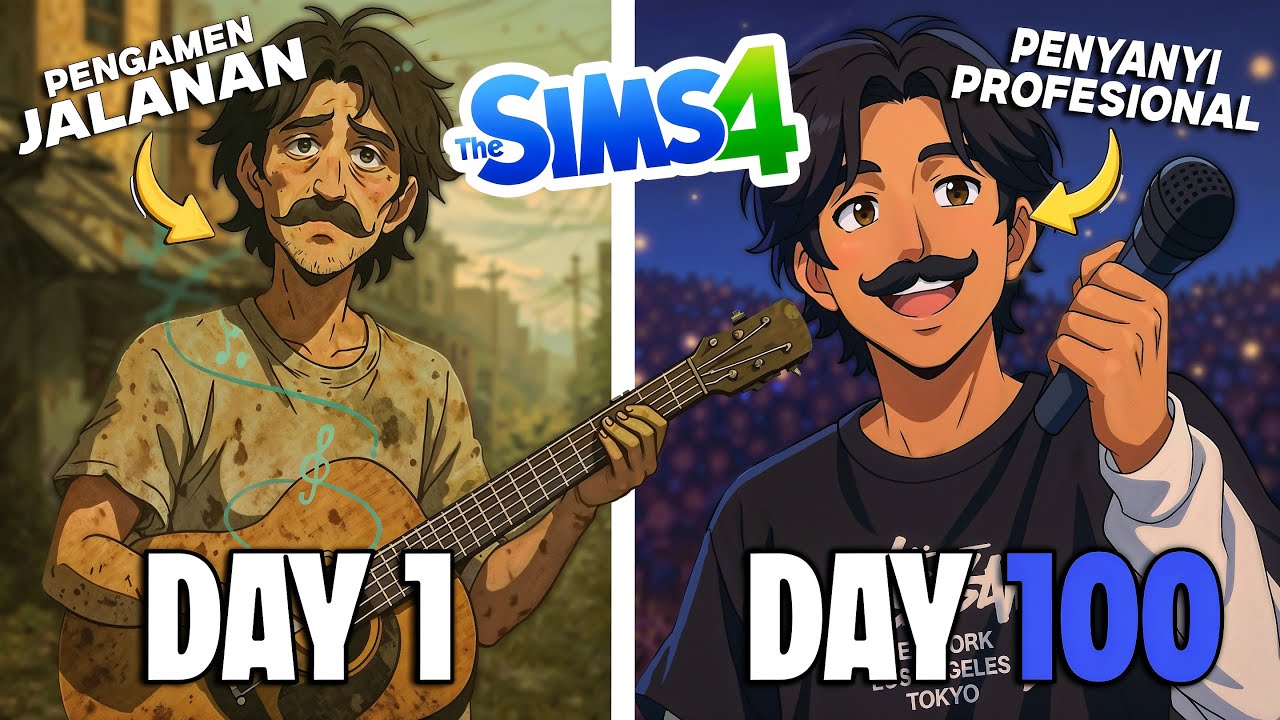 100 Hari Jadi PENYANYI PROFESIONAL Di The Sims 4🎤✨