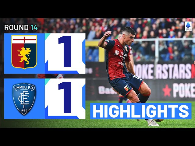 Serie A: 1-1 draw with Genoa extends Empoli's unbeaten run to six