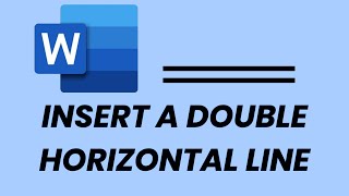 How To Insert a Double Horizontal  Line In Microsoft Word