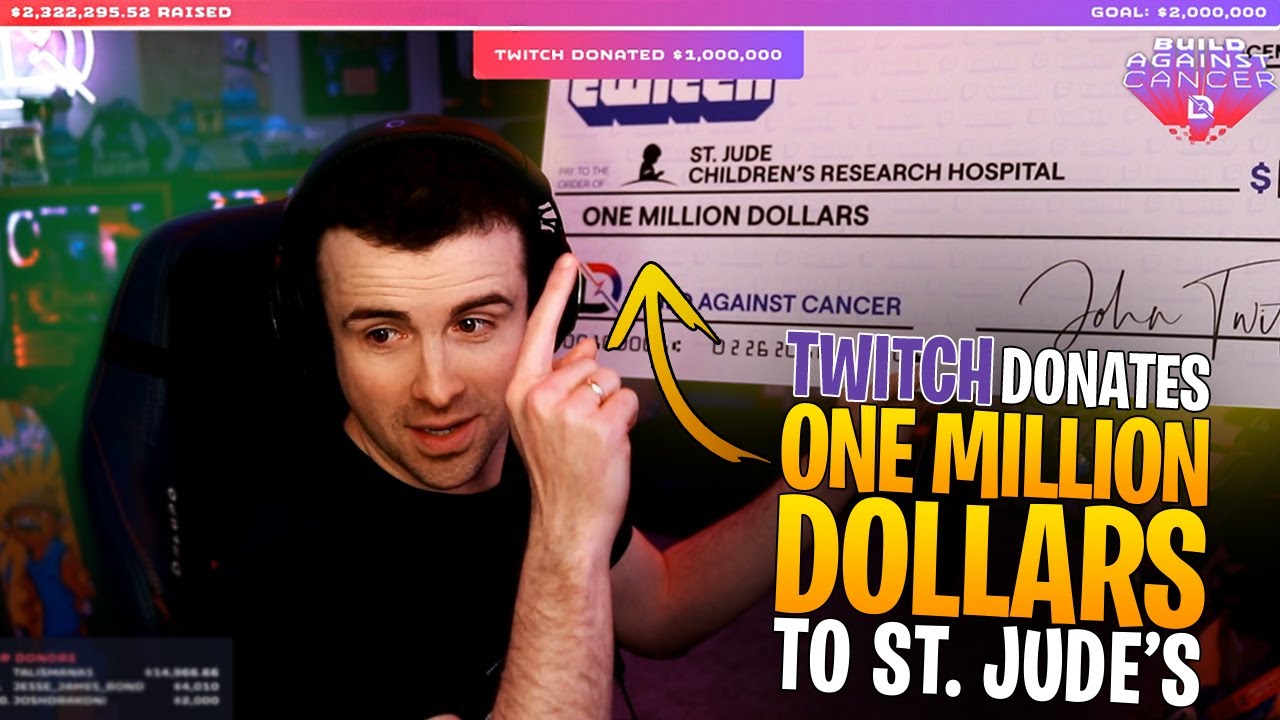 Twitch donates ONE MILLION DOLLARS to St. Jude Children's Research Hospital!