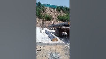 Steel bars unloading skills# construction #shorts