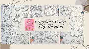 Flip through of Capybara Cuties Coloring Book by Rob Parkinson 💗💜💗 cute and cozy style