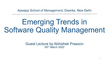 Emerging Trends In Software Quality Management