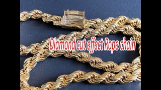 Diamond cut effect rope chain