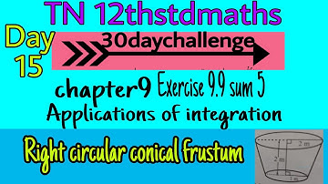 12thmaths| day15 challenge |application of integration Exercise 9.9 sum 5 |TN syllabus |