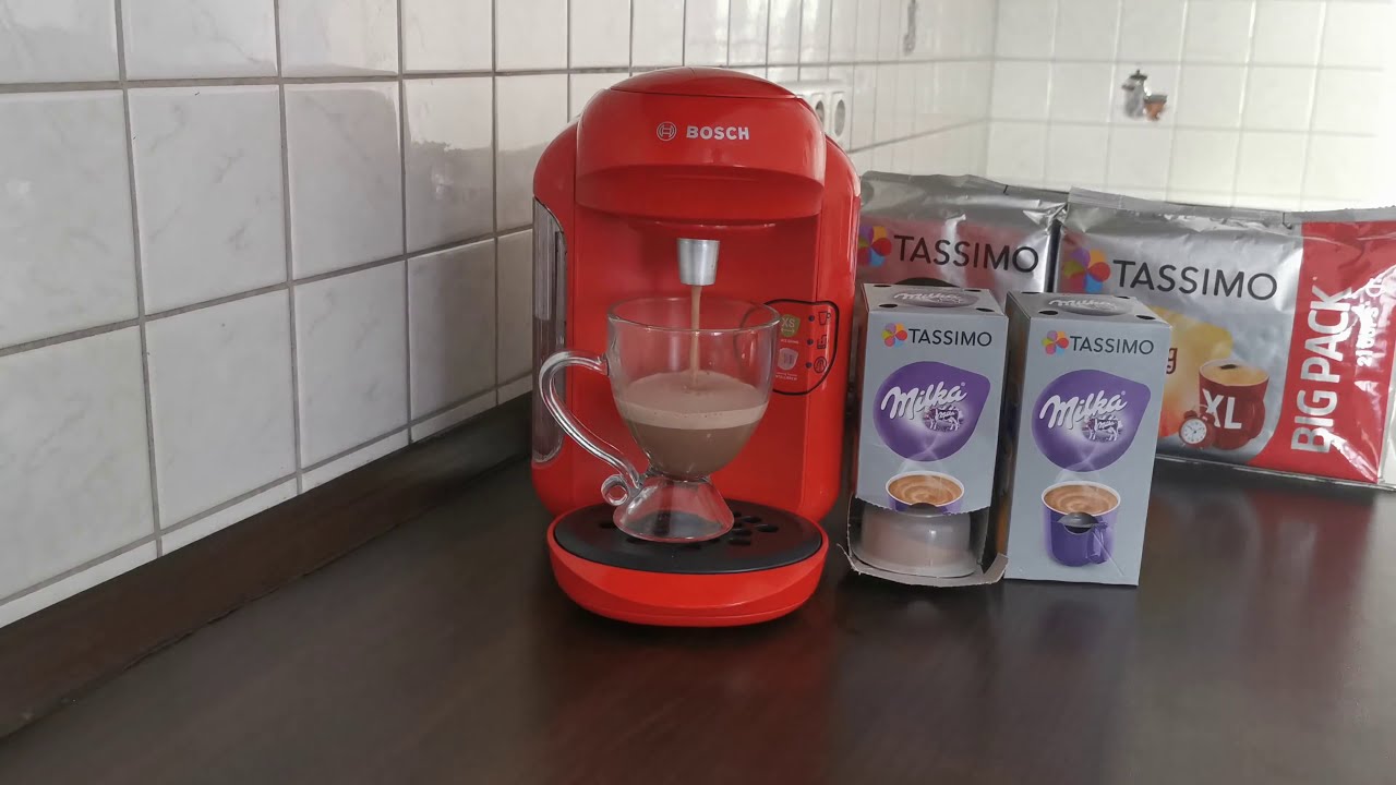 Bosch Tassimo Coffee Machine - Making a MILKA CHOCOLATE 