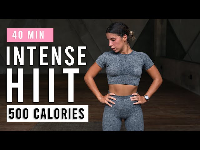 40 Min Intense Cardio HIIT Workout To Burn 500 Calories (At Home, No Equipment) class=