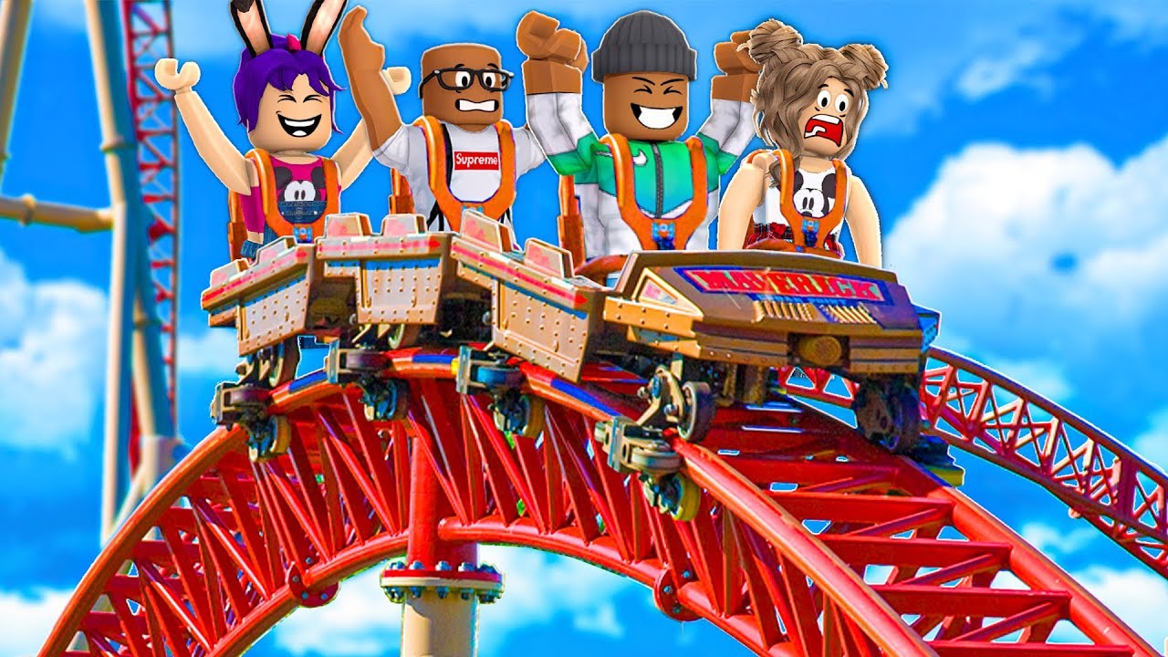 My First Time At A Roblox Theme Park Youtube - riding crazy rollercoasters carnival rides let s play roblox