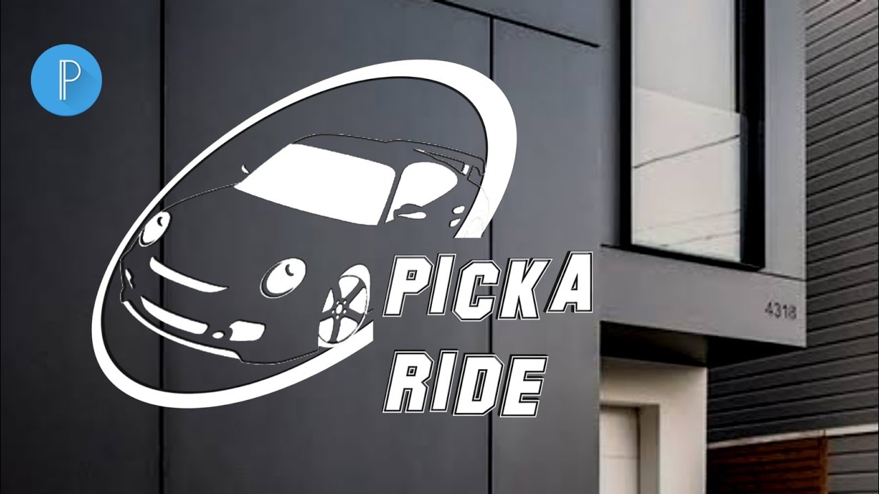 Car Dealers Company Logo design wall Mock up Pixellab Tutorial