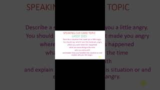 IELTS SPEAKING CUE CARD TOPIC LATEST 2025 #ielts #ieltswriting #englishgrammar #english