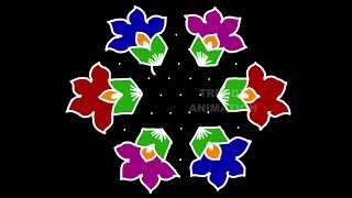 Latest easy and simple rangoli with 11*6dots | Chukki rangoli | Simple muggulu | rangoli design |