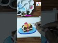 Acrylic Painting of Cake with Ice Cream Topping-Acrylic Painting-Painting of Cake-Cake Painting-Cake