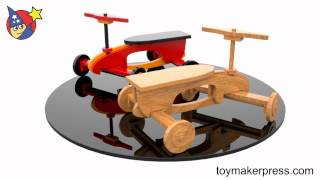 Wood Toy Plans - Quick & Easy Rocket Ryder Ride-on Car