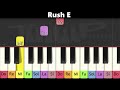 Apprendre rush e au piano trs facile pour enfants ou dbutants