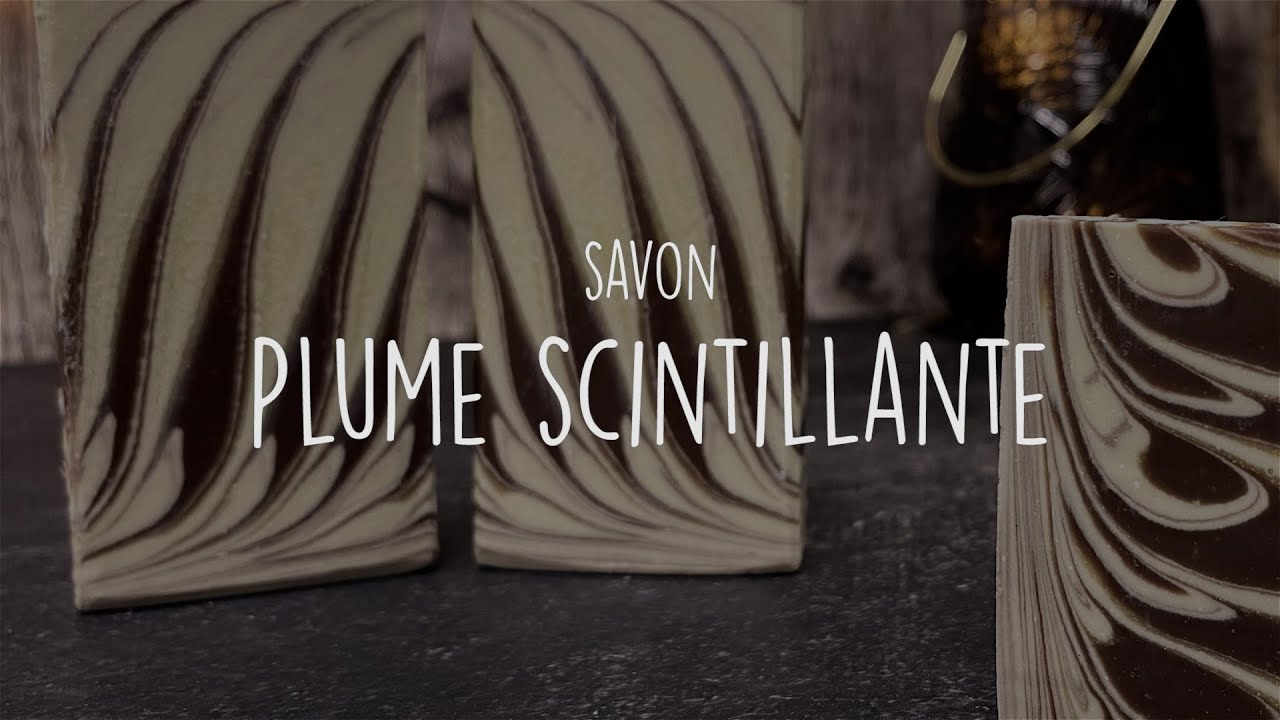 SAPONIFICATION A FROID - Savon Plume scintillante (Marbrage Plume - moule séparateur)