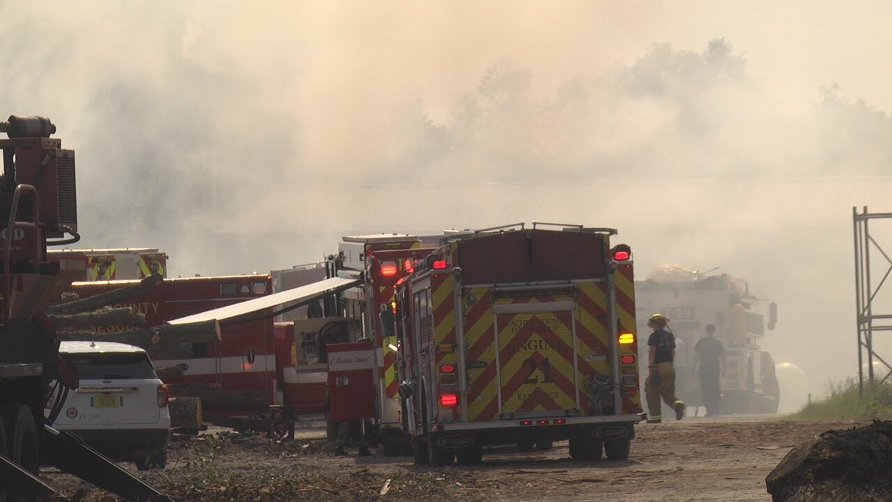 Two injured firefighters taken to hospital after battling blaze at ...