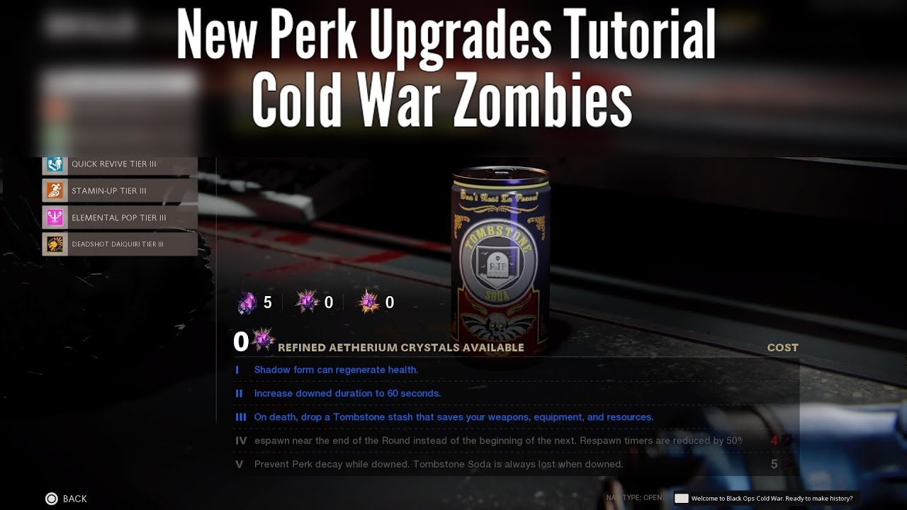 HOW TO GET TIER IV AND V PERK UPGRADES IN COLD WAR ZOMBIES (CALL OF DUTY - OUTBREAK)
