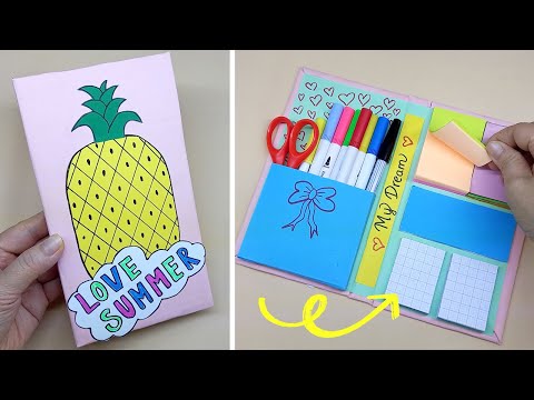 Hướng dẫn làm giấy Ghi Chú bằng giấy ô li học sinh | Tự làm đồ đựng giấy Note | DIY Sticky note | Foci