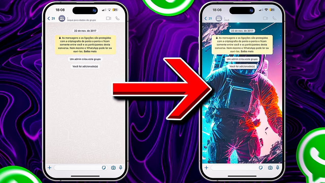 🔥 Como mudar PLANO de FUNDO do WHATSAPP no IPHONE!