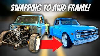 Chassis Swap C10 To 700HP AWD ESCALADE!?!? Complete Chassis Modifications!! (Rustomod Garage Ep.15)