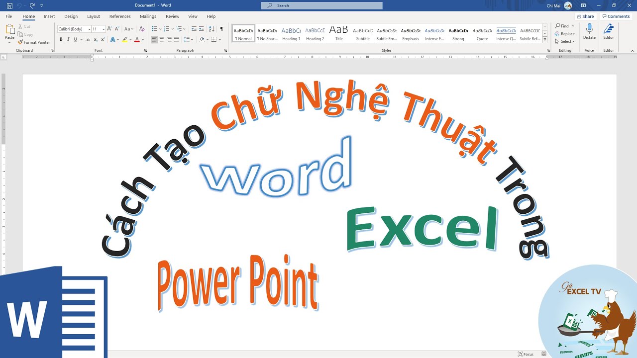 Hướng dẫn tạo chữ nghệ thuật trong Word Excel và Power Point
