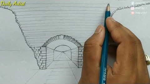 How to Draw using 1-point perspective:: Train Track and Tunnel || Daily Artist || 🎨