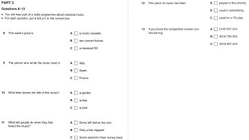 Listening B1, PET 2, Test 1, Part 2