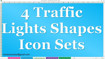 Create 4 Traffic Lights Shapes Icon Sets Conditional formatting in MS Excel 2016