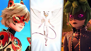 All Transformations of Adrien Agreste | Cat Blanc 2, Claw Noir, Rabbit Noir, Astro Cat, Cat Walker