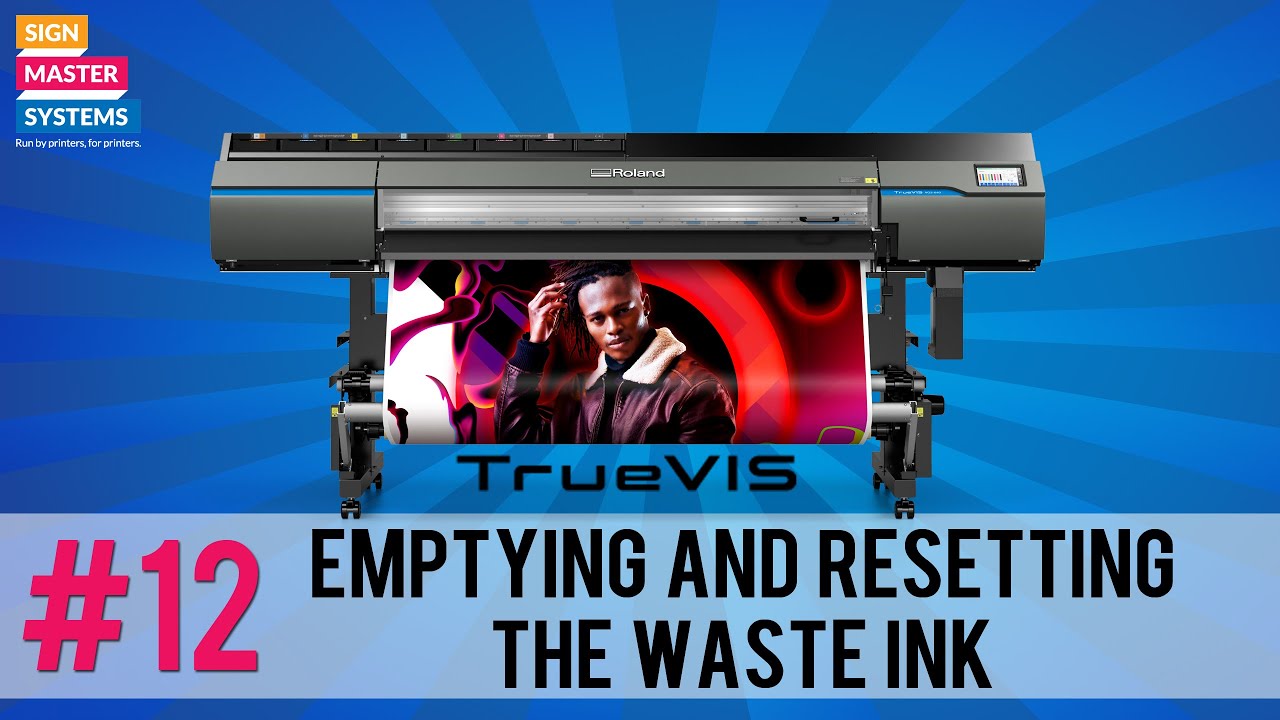 Emptying and resetting the waste ink on a Roland TrueVis Printer