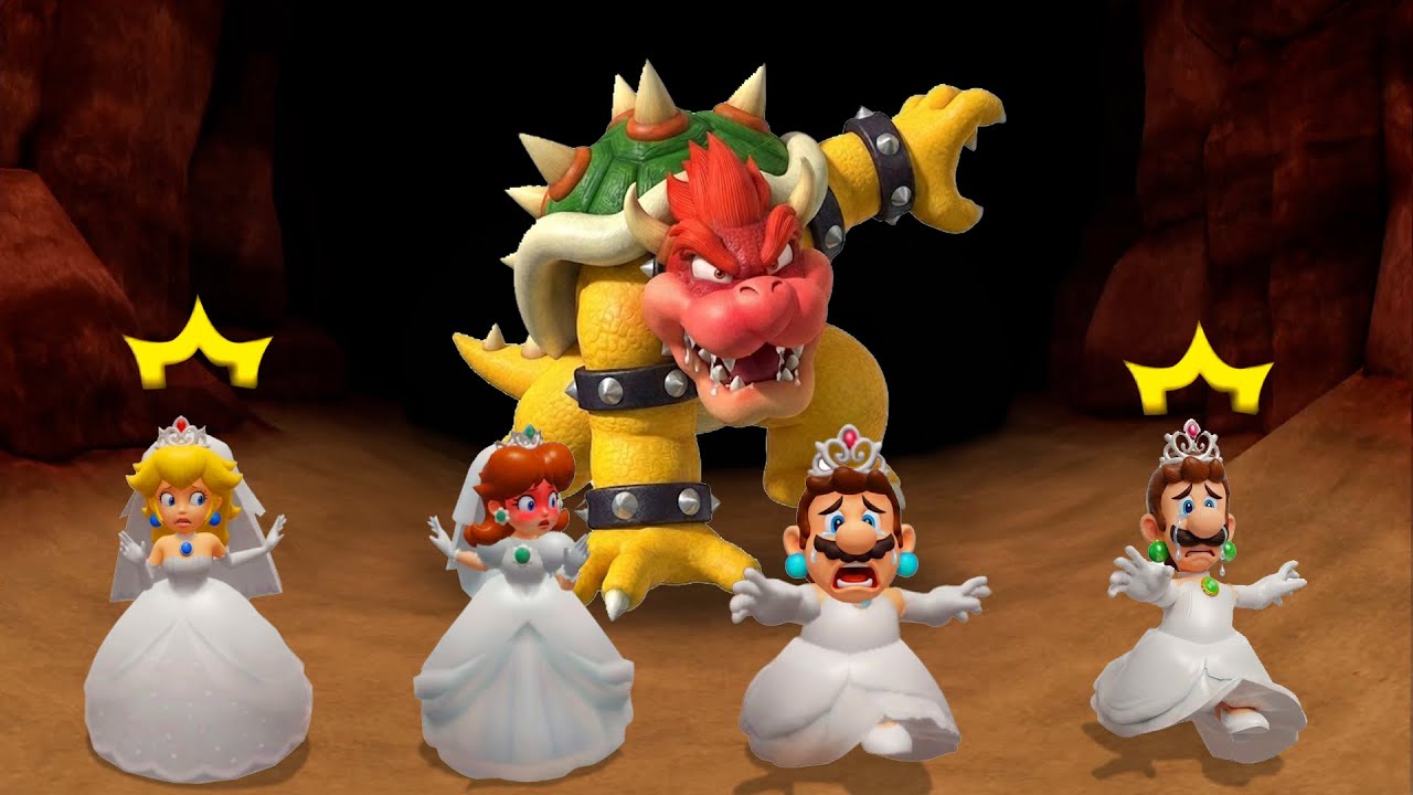 【マリオパーティシリーズ】ウェディングドレス大決戦！ピーチ vs デイジー vs マリオ vs ルイージ4K UHD (2160P)