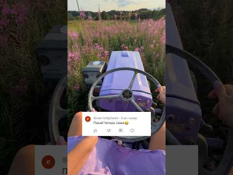 Пашу 🚜💜🌸 #аннажаки #карелия #иванчай #дача #экипажмакжак #трактор #минитрактор