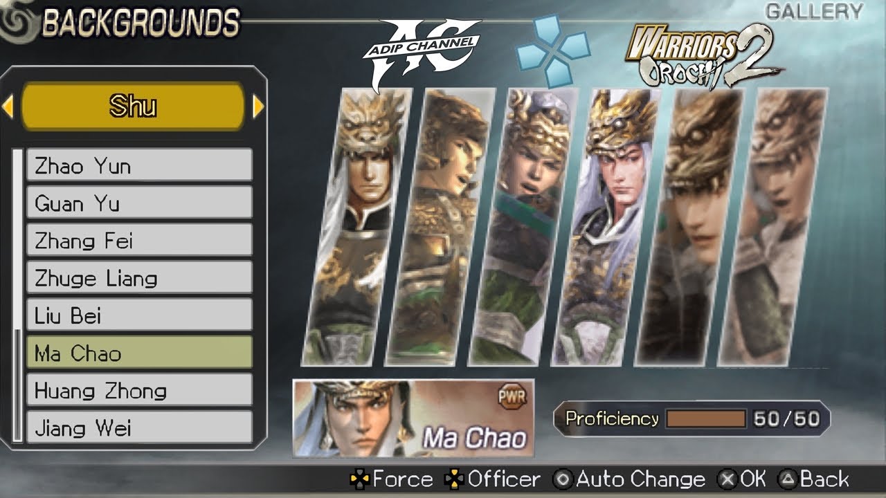 PROFICIENCY GUIDE MA CHAO • WARRIOR OROCHI 2 PSP YouTube