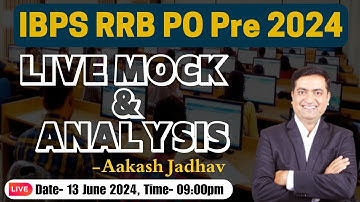 IBPS RRB PO Pre 2024 || Live Mock & Analysis || Aakash Jadhav