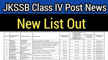 JKSSB Class IV Post News || New List out 😱 ~ Check ur Name 🔥 #jkssb