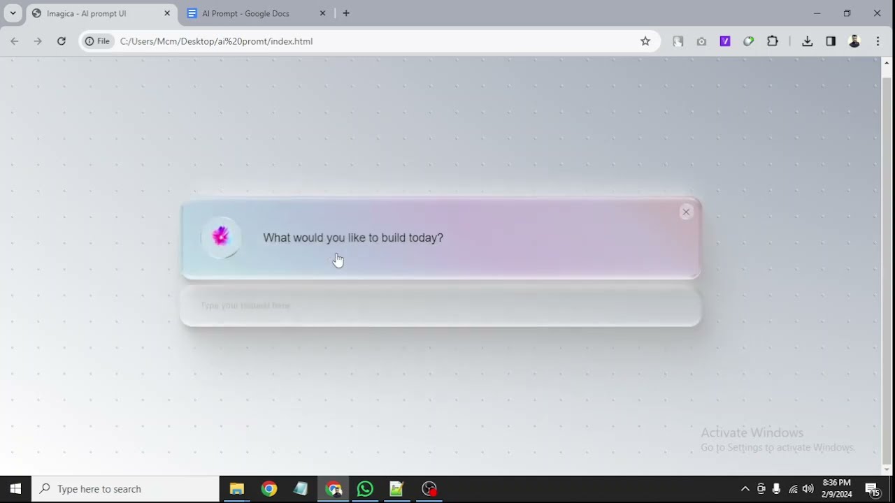 Building an AI-Powered Prompt UI Design from Scratch | HTML, CSS, JavaScript Tutorial