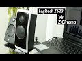 Logitech z cinema vs logitech z623 sound  bass comparison test
