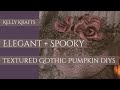 3 Textured Gothic &amp; Halloween Pumpkin DIYs | Elegant Dark Florals + Sparkly Skull