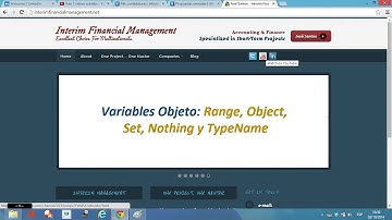 Curso VBA 36.- Variables Objeto